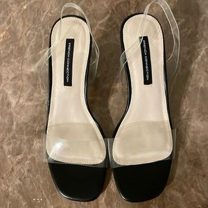 French Connection clear strap heels size 8